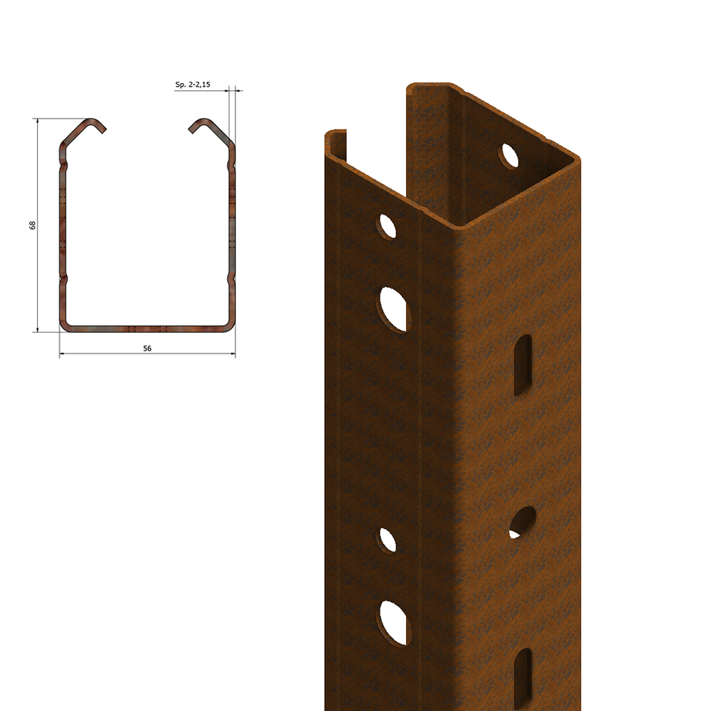 Corten Vineyard End Post 