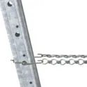Trellis wire tensioner with chain for vineyard