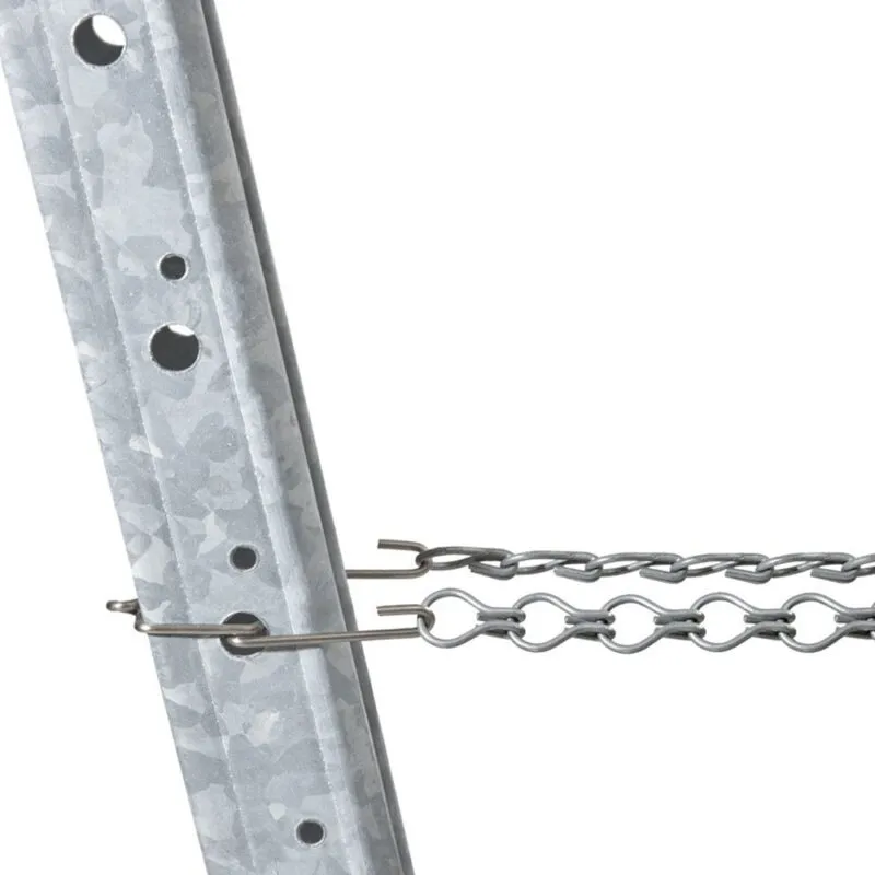 Trellis wire tensioner with chain for vineyard