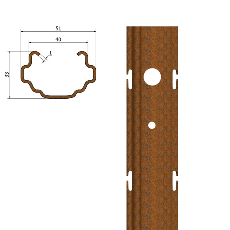 Corten Vineyard Trellis Post 