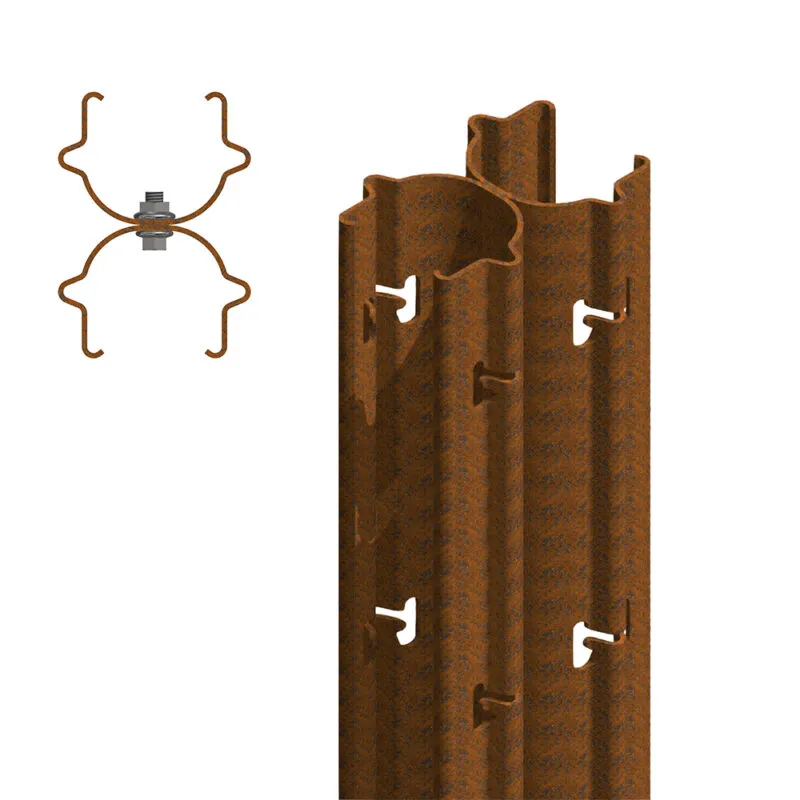 Vineyard Anti-Buckling Post in Galvanised or Corten Steel – Sika