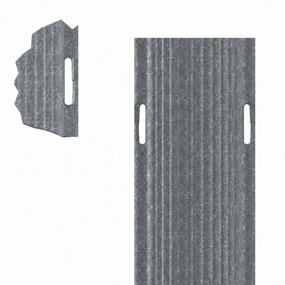 Technical section drawing of the Orbit tubular steel vineyard post with ribbed 61 × 50 profile