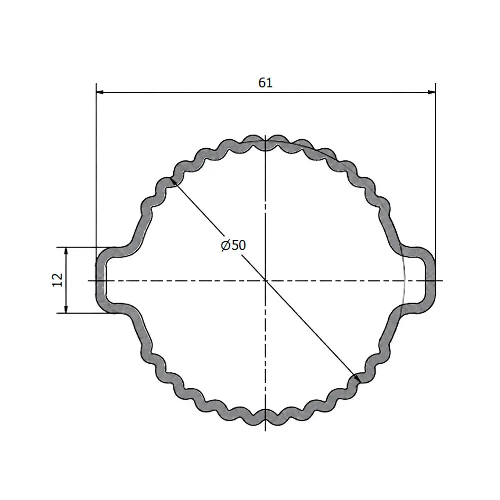 3D view of the SIKA Orbit high-frequency welded tubular vineyard post with dimensions